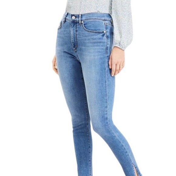 LOFT Outlet 16 NWT Skinny Ankle Curvy High Rise Women's Jeans Stretch Side Slit - Picture 1 of 7